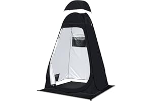 anngrowy Shower Tent Pop-Up Privacy Tent Camping Portable Toilet Tent Outdoor Camp Bathroom Changing Dressing Room Instant Privacy Shelters for Hiking Beach Picnic Fishing Potty, Extra-Tall, UPF 50+
