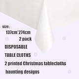 YAAVAAW 2Pc White Disposable Tablecloths 137x274 cm Plastic Dinner Covers view 2