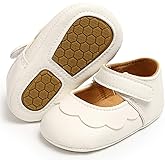 LAFEGEN Baby Girls Mary Jane Flats with Bownot Non Slip Soft Sole PU Leather Newborn Infant Toddler First Walker Cirb Dress Shoes