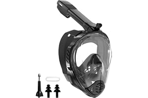 JWINTEE Snorkeling Gear for Adults, Full Face Snorkel Mask, Scuba Diving Mask with Detachable Camera Mount, 180 Degree Panoramic View Anti-Leak Anti-Fog