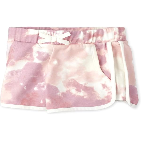 Girls Booty Shorts In Cotton Candy Clouds