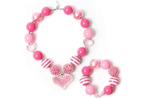 3 otters Little Girls Necklace Bracelet, Bead Necklaces for Toddler Necklace and Bracelet Set, Easter Basket Stuffers/Fillers, Party Favor, Classroom Prize Supplies