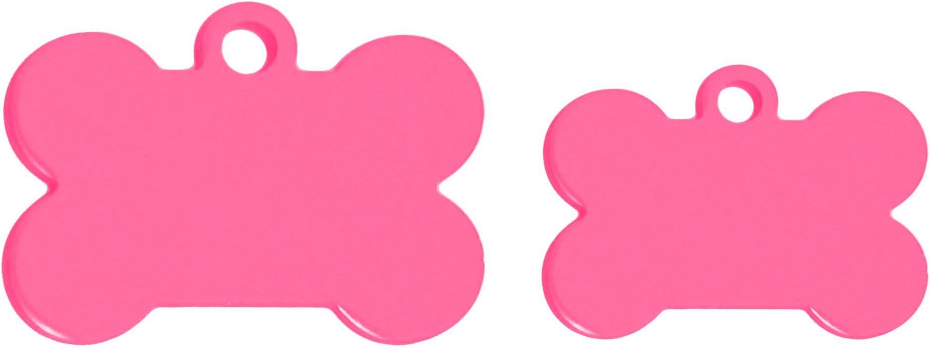 10 Bulk Wholesale Blank Bone Shape Premium Pet Id Tag, 9 Colors, 2 Sizes to Choose from (Pink, Mini)