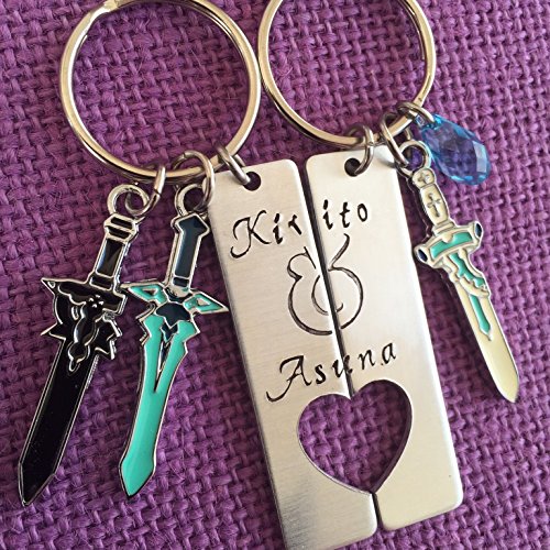 Sword Art Online Jewelry Set - Kirito and Asuna Cosplay Couples Keychain Set