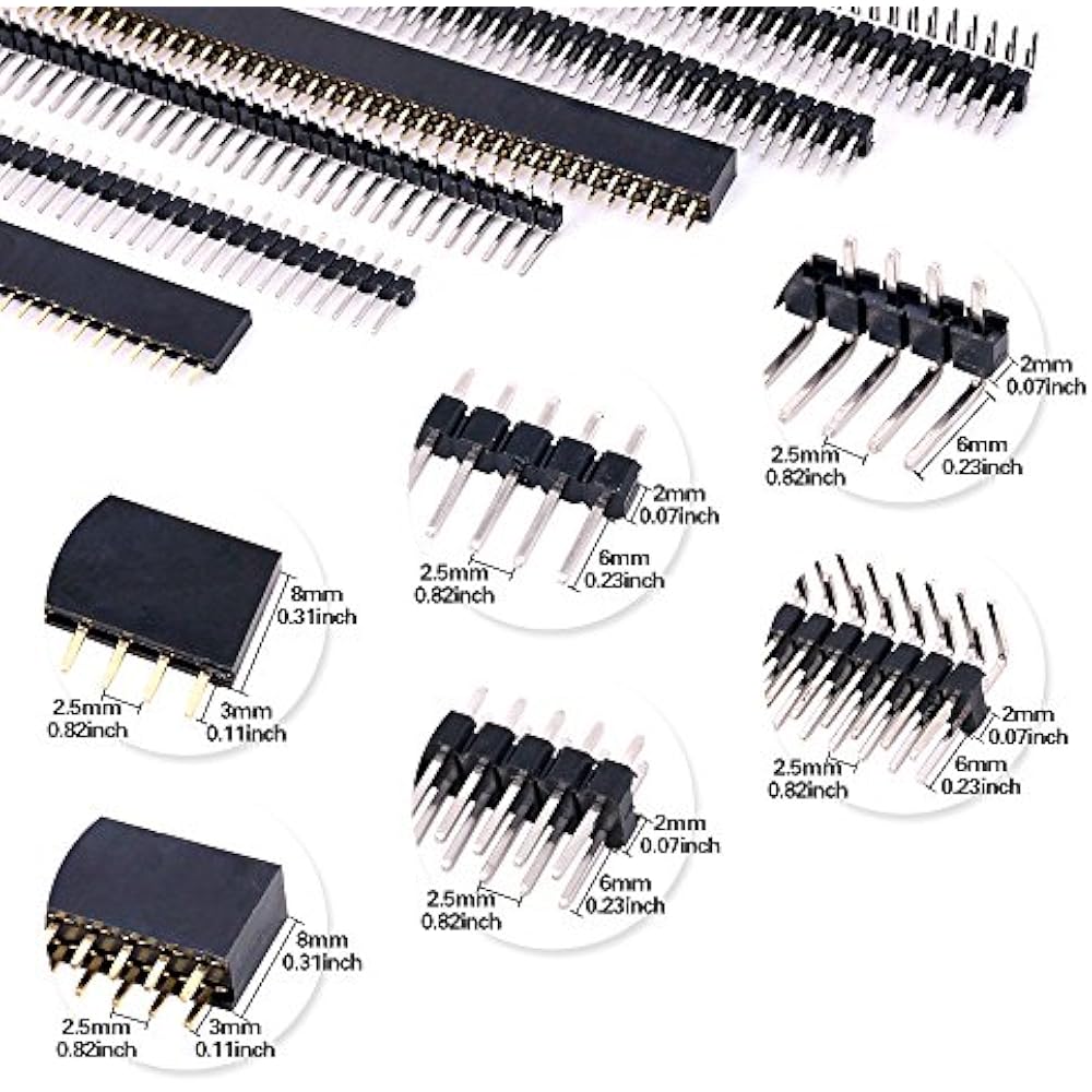 Connectors & Adapters 112Pcs 2.54mm Male Female Pin Header Assortment