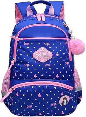 Amazon よキーよ Yokeeyo リュックサック 子供用リュック 女の子 キッズ 小学生 カラフルでかわいい ドット柄 プリンセス風 お姫様 防水性 通気性メッシュの肩クッション採用 軽量 通学 遠足 ハイキング カジュアル リュックサック