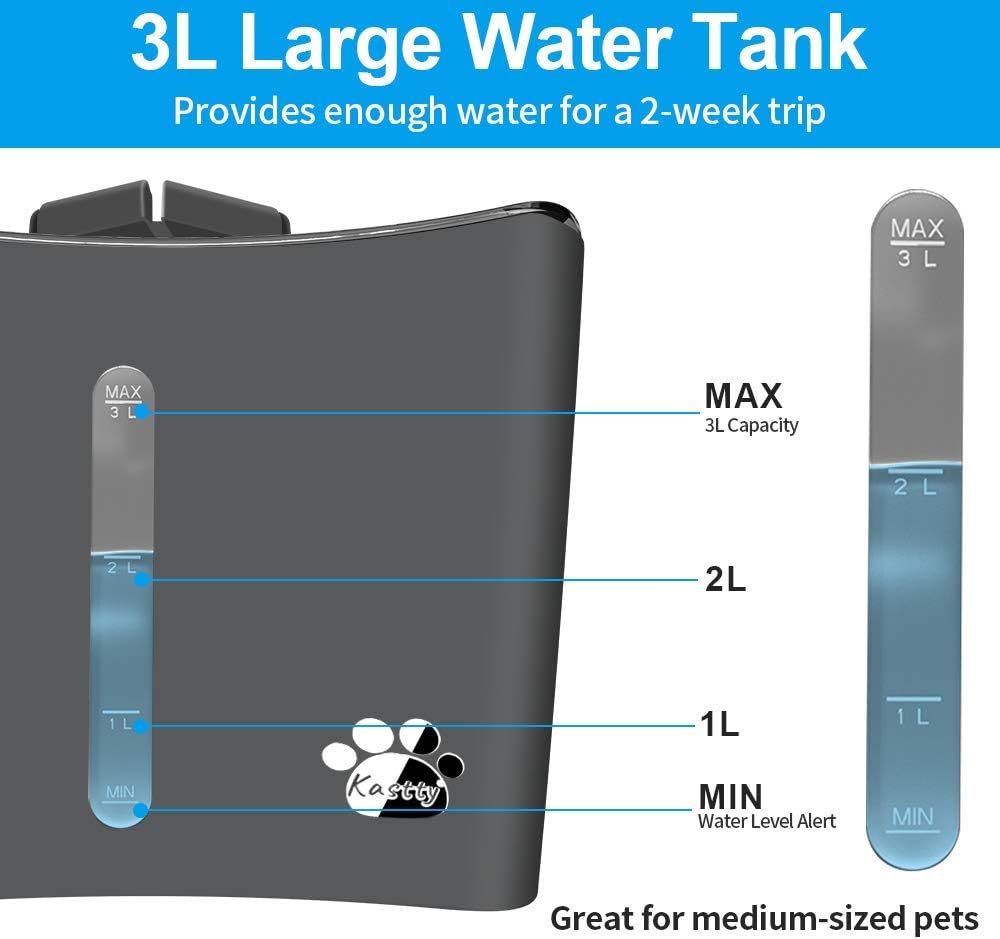 Kastty Cat Water Fountains, Pet Water Fountain, Whisper Quiet 3L/101oz