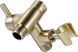 G-Promise Solid Metal Shower Arm Diverter with Holder for Hand Held Showerhead and Fixed Spray Head, G 1/2 3-Way Bathroom Uni
