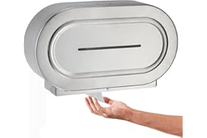 Stardrix Stainless Steel Twin Jumbo Toilet Paper Dispenser Wall Mount, 9" Commercial Double Roll Holder, Industrial Tissue Dispenser with Key Lock, Satin Finish