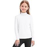 Auranso Girls Long Sleeve Shirts Kids Turtleneck Solid Color Turtle Neck Basic Warm T-Shirt