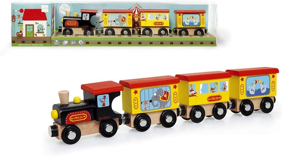 wooden circus train