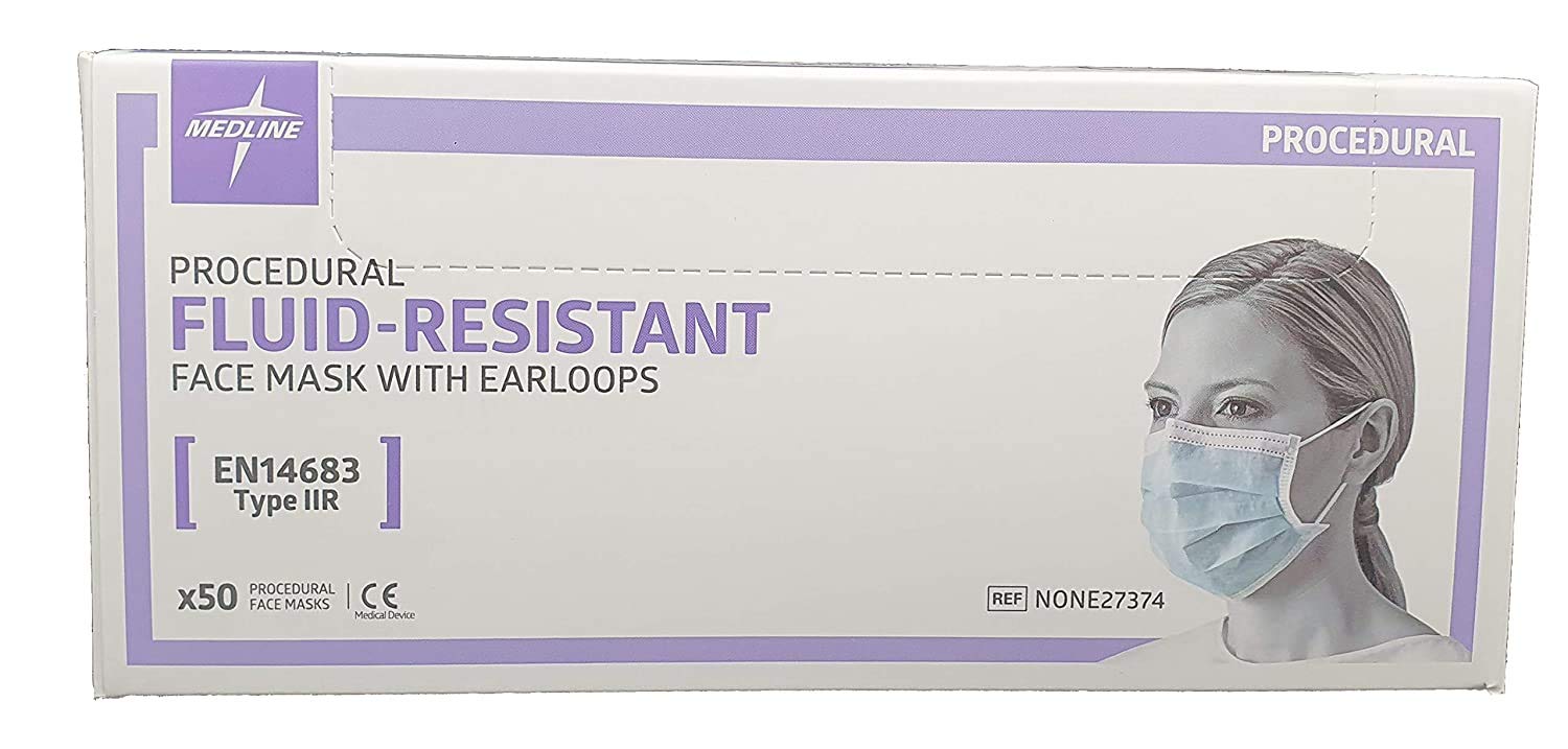 Medline Disposable Face Mask With Ear Loops Type IIR EN14683