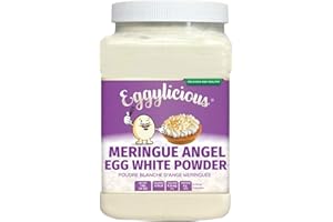 Eggylicious Meringue Powder – Made w/Pure Egg Whites - Gives Body & Stability to a variety of icings – Ideal for Homemade Filling/Royal Icing/Cake Decorations & More – Preservatives Free – 1lb Jar