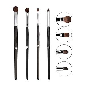 ENERGY Eye Makeup Brushes Eyeshadow Brush Set Blending Brush for Eye Makeup Eyeshadow and Creasing Kit 4Pcs Essential Makeup Brush Pencil Shader Definer Smudge