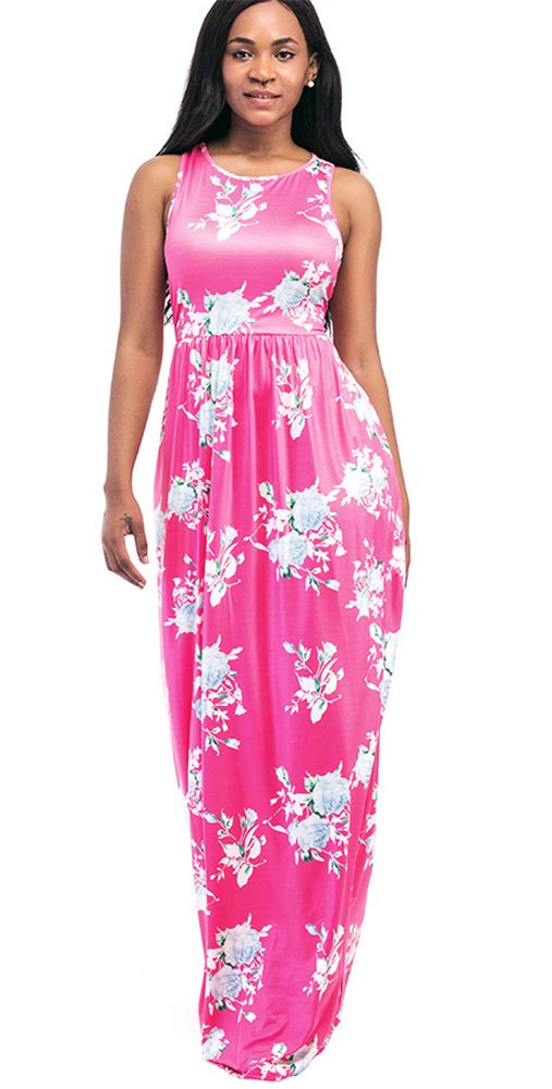 ThusFar Women\'s Floral Maxi Dress Red