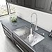 VIGO VG3219C 32 inch Kitchen Sink Undermount 16 Gauge Single Bowl Stainless Steel Kitchen Sink, Commercial Grade Sink with SoundAbsorb Technology