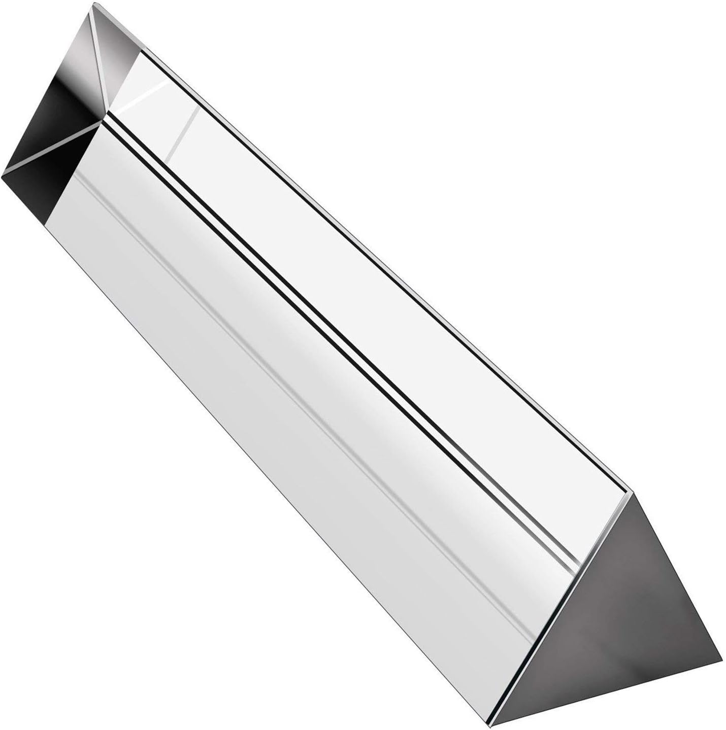 Prism 6 inch Optical Glass Crystal Triangular Prism for Teaching Science Physics Photo Photography Light Spectrum