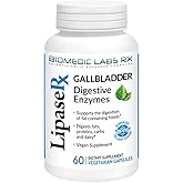 Biomedic Labs RX Gallbladder Formula, Lipase, Protease and Amylase Digestive Enzymes to Reduce Bloating - Vegetarian Formula, 60 Veg Capsules