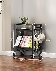 2 Tier All-Metal Rolling File Cart with Locking