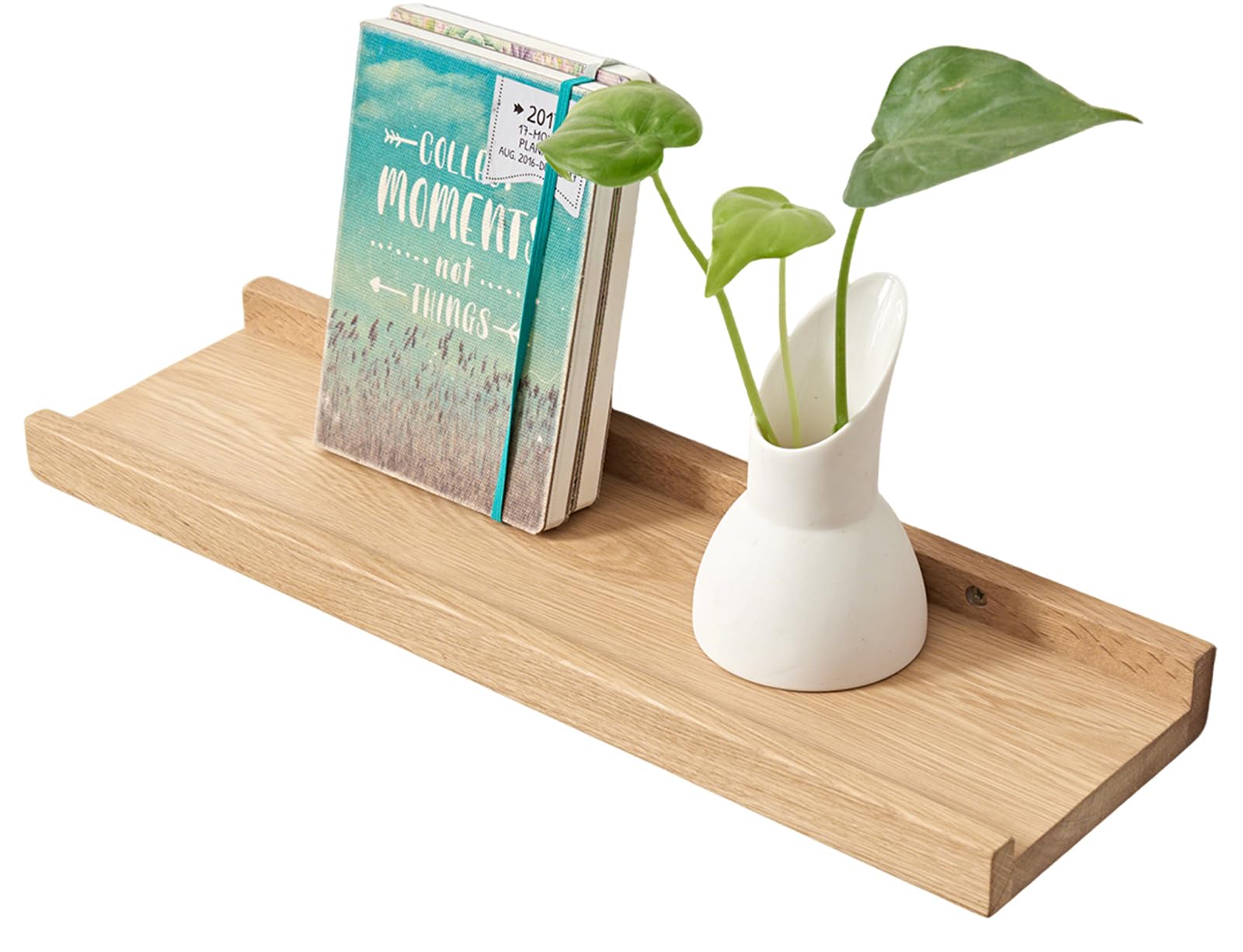 Gieanoo Floating Shelf,Solid Oak Timber Wood Picture Ledge Shelf 40cm Wall mounted Spice Rack with lip design Display Shelf For Living Room, Kitchen, Bedroom, Bathroom