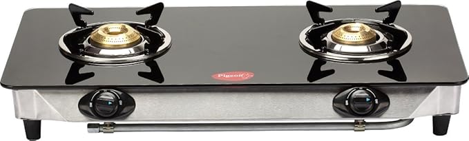 Pigeon by Stovekraft Blaze Blackline Glass 2 Burner Cooktop, Black