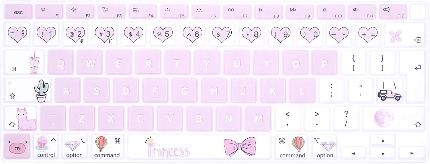 MMDW Stylish Keyboard Cover A2179 Silicone Protective Skin Keyboard Protector for MacBook Air 13 inch with Touch ID A2337 M1 Chip European Layout,Princess
