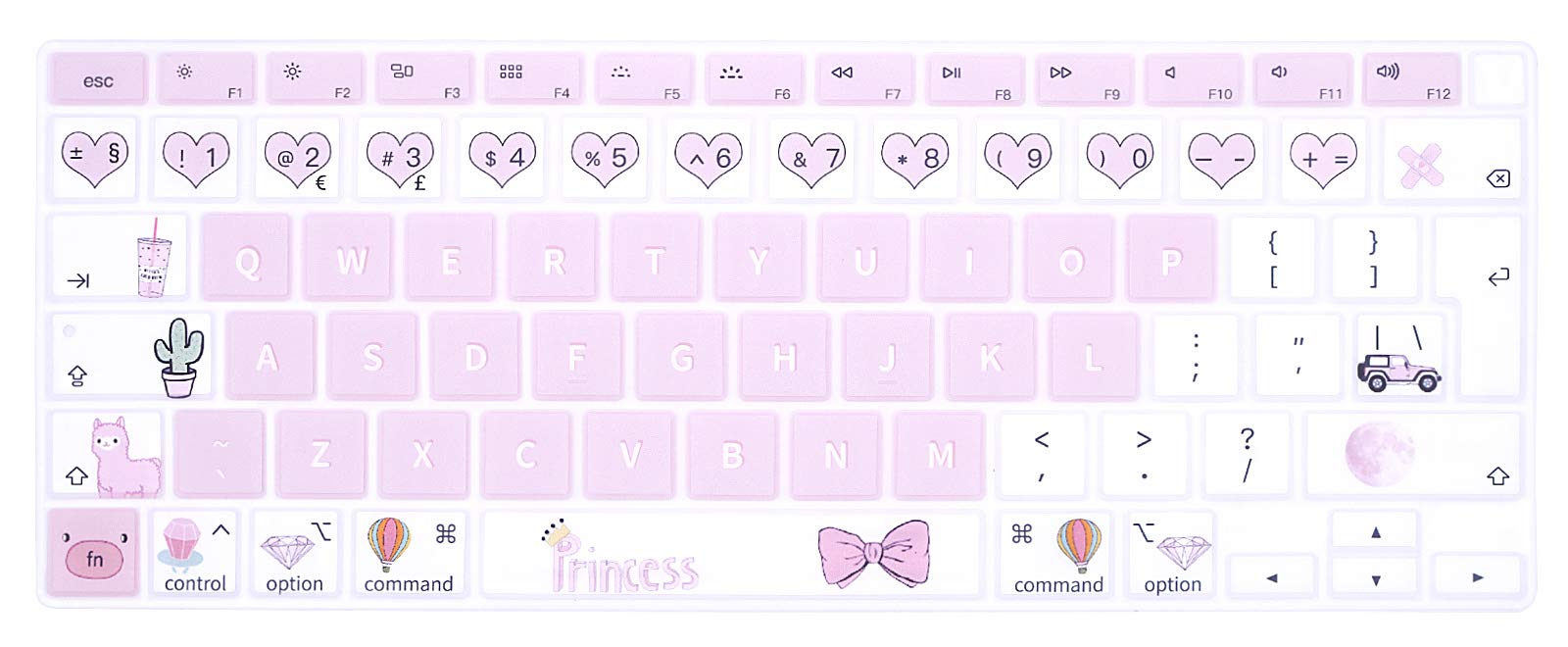 MMDW Stylish Keyboard Cover A2179 Silicone Protective Skin Keyboard Protector for MacBook Air 13 inch with Touch ID A2337 M1 Chip European Layout,Princess