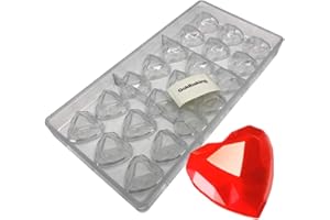 GOLDBAKING Diamond Heart Chocolate Mold Poly-carbonate Chocolate Mould Candy Tray