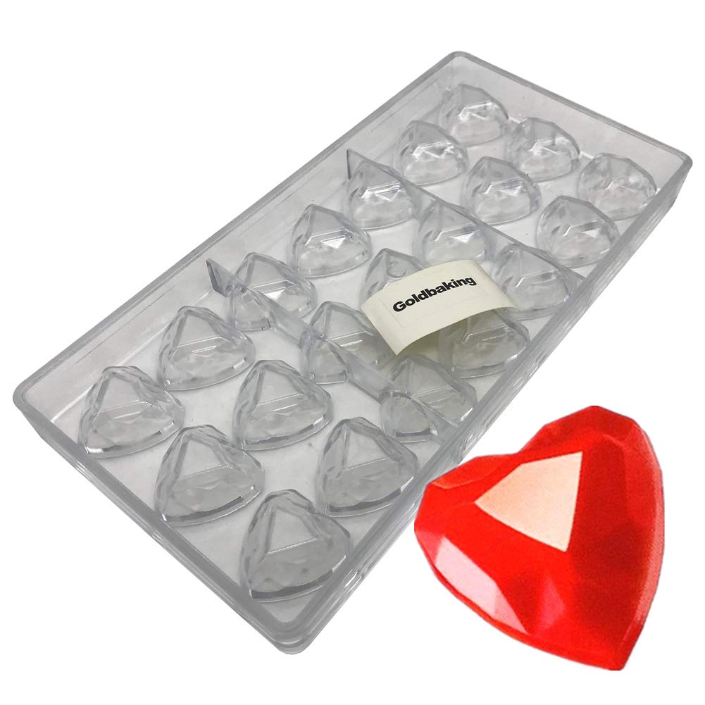 Photo 1 of Goldbaking Diamond Heart Chocolate Mold Poly-carbonate Chocolate Mould Candy Tray