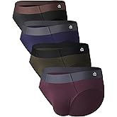 DAVID ARCHY Men's Briefs Rayon Made From Bamboo Soft Seamless Underwear Support Pouch No Fly Briefs for Men 4 Pack
