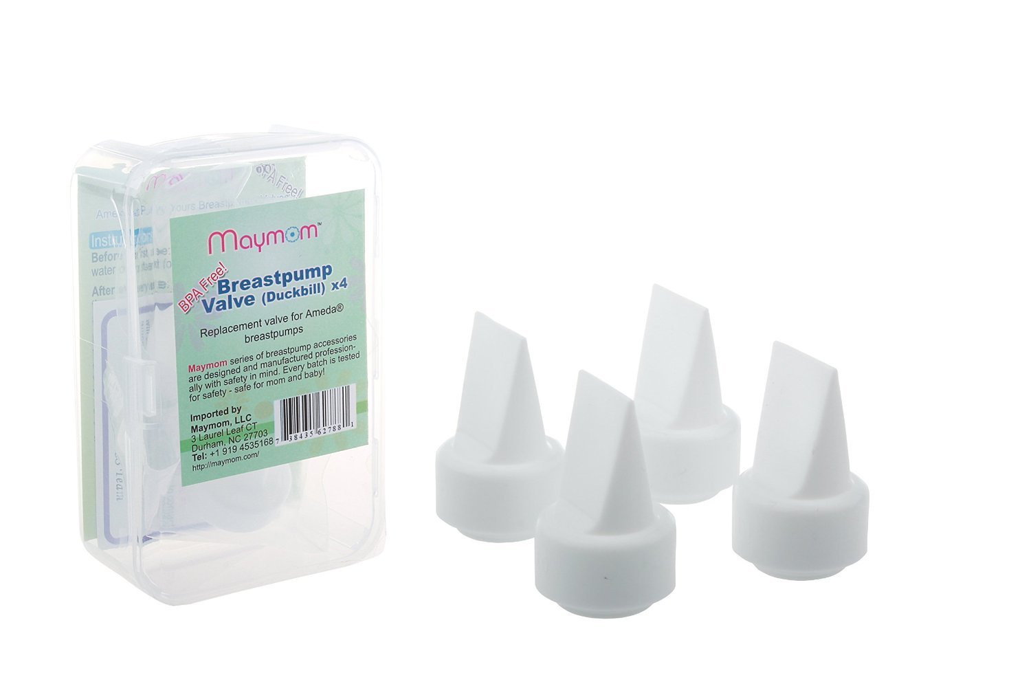 Maymom Breast Pump Valves for Ameda Purely Breast Pumps (1-Piece, Pack of 4), White