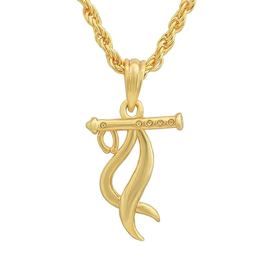 Buy Morir Gold Plated Brass Flute Bansuri of Lord Krishna Pendant