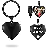PHOCKSIN Personalized Locket Keychain for Women Customized Photo Texts Lockets Key Chain Customizable Birthday Gifts