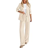 KIRUNDO Womens Suits 2 Piece Set Business Casual Blazer Jacket Wide Leg Dress Pants Suits Professional Work Office Outfits