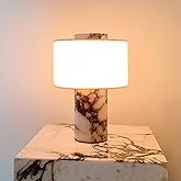 BSOD Marble Lamp, Stone Table Lamps Rechargeable Modern Decorative Touch Dimmable Cordless Luxury Design Bedside Lamp for Home Decor, Bedroom, Living Room &amp; Office (Rechargeable Calacatta Viola Lamp)