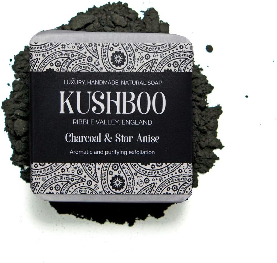 Luxury Charcoal and Star Anise Handmade Artisan Natural Purifying and Exfoliation Soap Bar