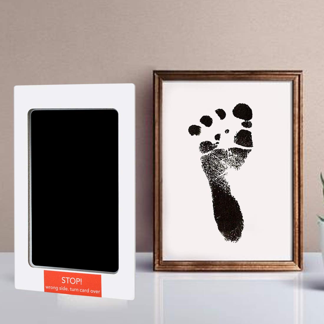 Yolyoo Baby Handprint and Footprint Ink Pad for Newborn,Inkless Infant Hand & Foot Stamp,No Mess and Baby Safe Included Safe Non-Toxic Ink Pad White