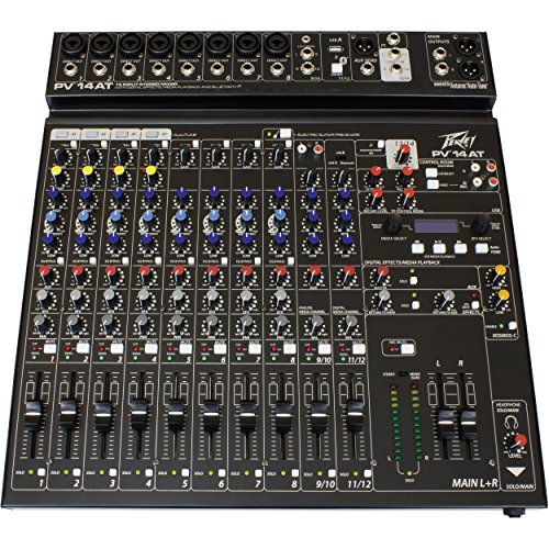 image for Peavey PV 14 AT Pro Audio DJ 14 Channel Analog Mixer Auto Tune & Bluet
