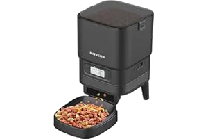 Nityers Automatic Cat Feeder 4L - Timed Pet Feeder for Cats and Dogs with Dry Cat Food Dispenser, Dog and Cat Food Storage Container, Programmable Control 1-6 Meals Pet Day, 10s Voice, Safety Lock