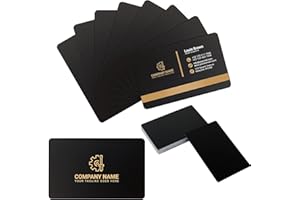 FVIEXE 100PCS Metal Business Card Blanks for Laser Engraving, 0.21mm Thick Black Anodized Aluminum Business Cards Name Cards Metallic DIY Gift Cards VIP Cards for Custom Engrave Color Print