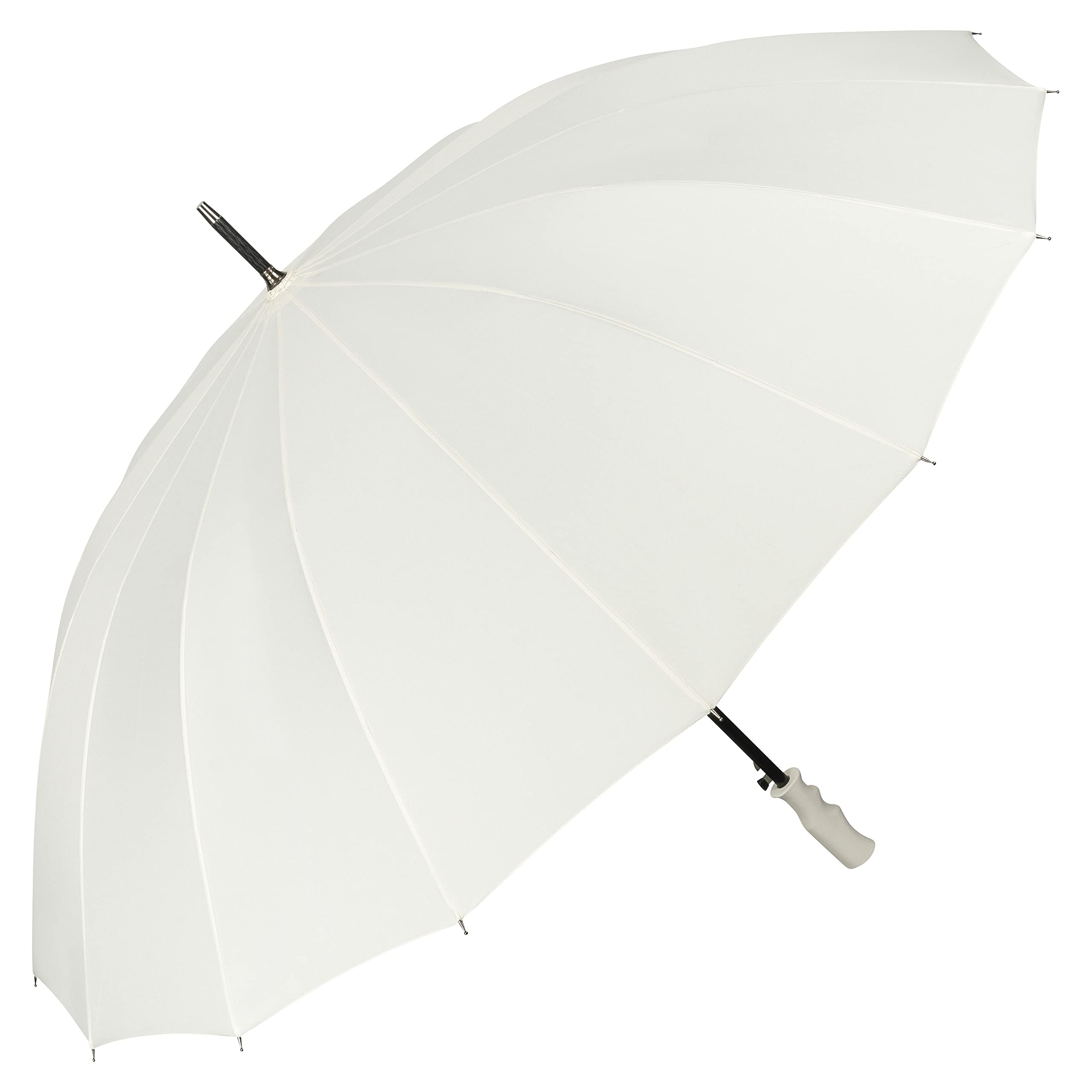 VON LILIENFELD Cleo XXL Umbrella Diameter 120 cm Large Automatic Opening for 2 People 16 Segments, Off-White, 92/120, Umbrella