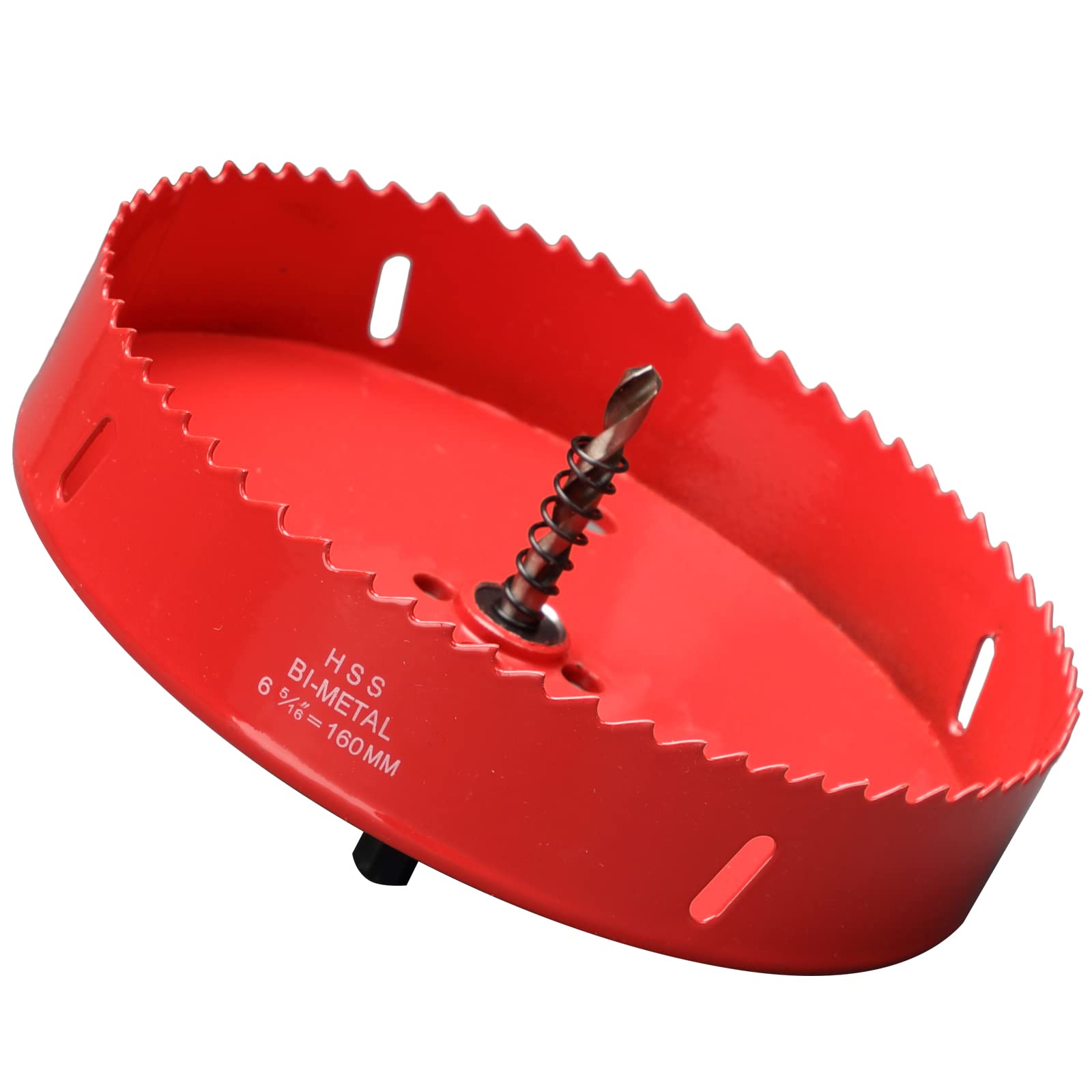 Hole Saw 160 mm, Bi-Metal Cutting Depth HSS M 42 Hole Cutter for Cutting Wood, Plastic, Drywall, Plasterboard and Soft Metal Sheet