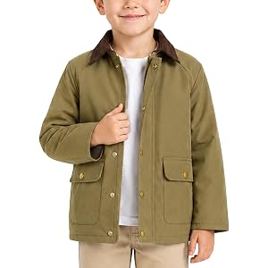 Toddler Boy Spring Jacket Vintage Boys Coats Outerwear with Pockets 2-10Y