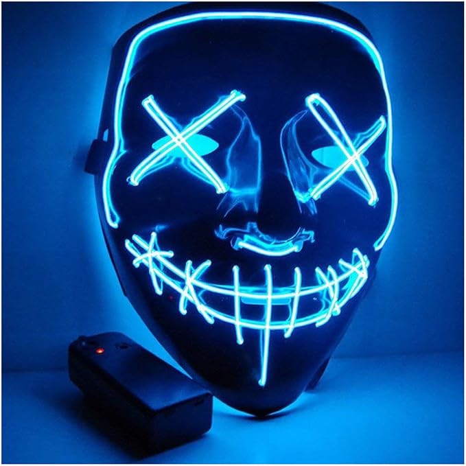Alxcio Halloween La Maschere Spaventoso El Wire Cosplay Maschera Led Light Up Maschera Per Il Costume Di Halloween Christmas Party Si Illuminano Al Buio Blu Amazon It Abbigliamento