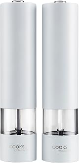 Cooks Professional Electric Salt and Pepper Mill Set White 4 AA Battery view 4