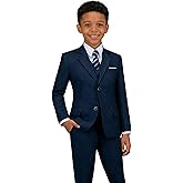 Boys' Formal Suit Set Adjustable Waist Suits for Boy Toddler Wedding Ring Bearer Dress Clothes