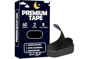 laverntard Premium Black Mouth Tape for Sleeping （60-Pack） Hypoallergenic Painless Removal, Gentle On Skin, Comfort Sleep Tape1