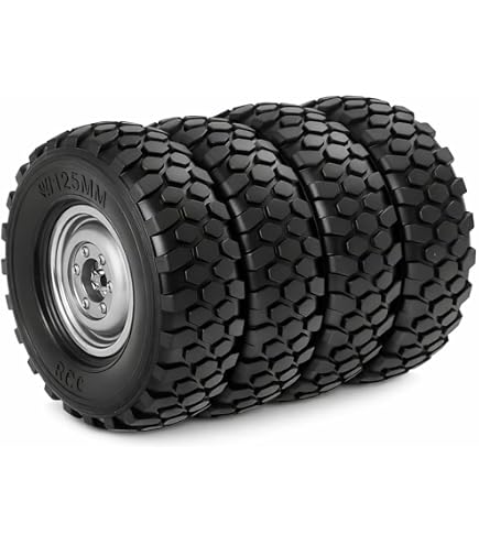 Juego De 4 Neumáticos De Oruga De Goma Para RC 1/16 – Accesorios De Repuesto Con Patrón Antivibración, Compatibles Con Chasis De Coches De Control Remoto