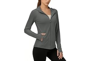 Women UPF 50+ Sun Protection Hoodie Jacket Quick Dry Lightweight Long Sleeve Sun Shirt Tops with Pocket Hiking Outdoor