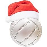 3.15” Christmas Volleyball Ornament Glass Blown Christmas Ball Ornaments for 2026 Christmas Tree Decoration - Christmas Ball Ornaments Volleyball Gifts for Xmas Holiday Party Tree Decoration